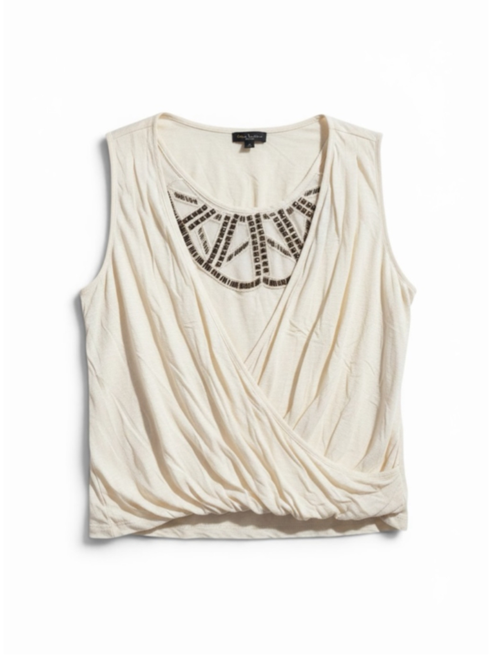 Maurices Embellished Sleeveless Surplice Top Small